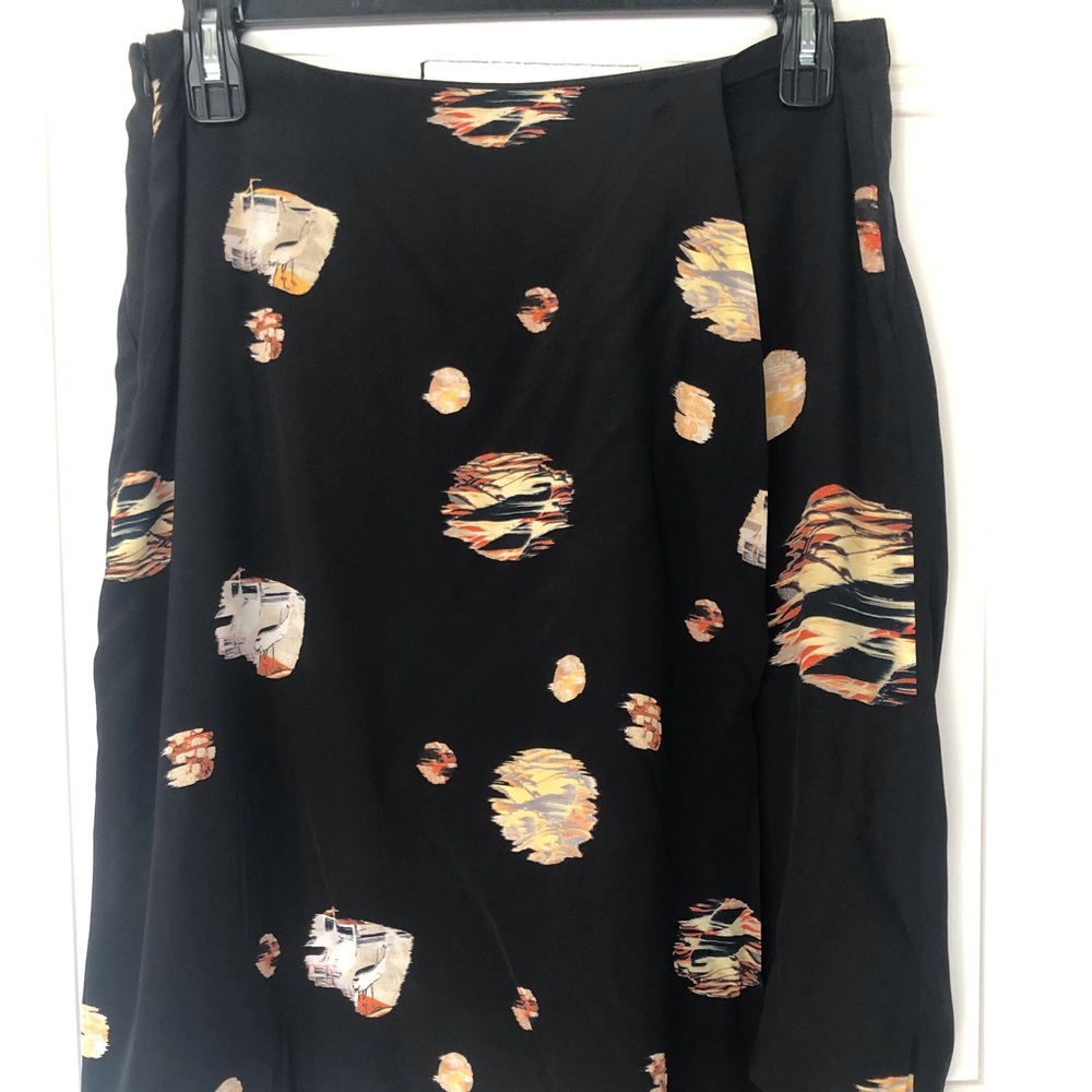 All Saints asymmetrical hem printed skirt
